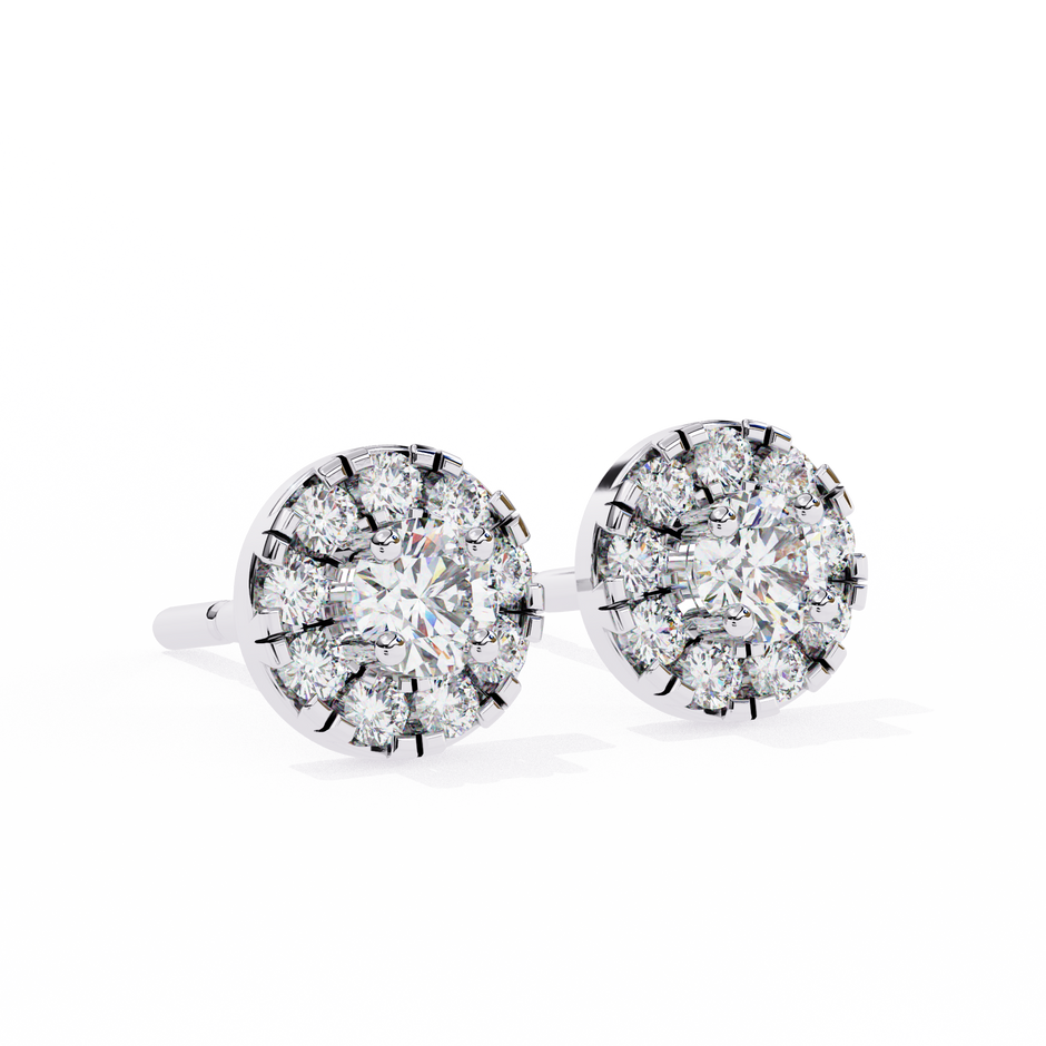 Velour Pear Teardrop Diamond Stud Earrings — 10k–18k Gold