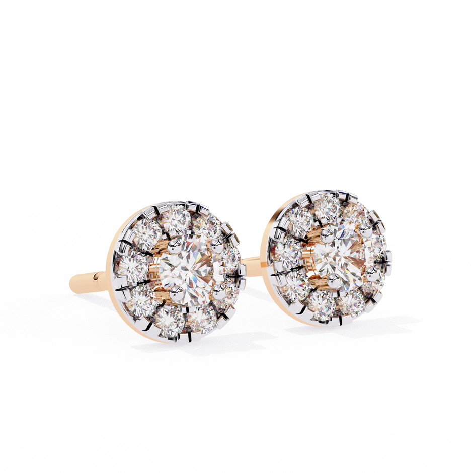Velour Pear Teardrop Diamond Stud Earrings — 10k–18k Gold