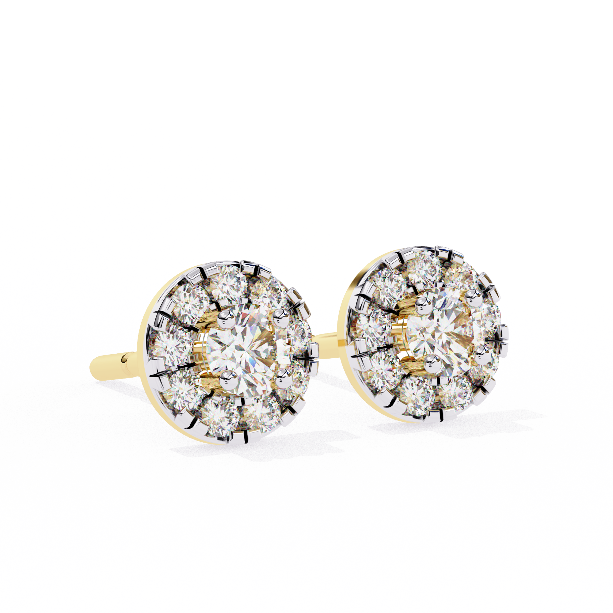 Velour Pear Teardrop Diamond Stud Earrings — 10k–18k Gold