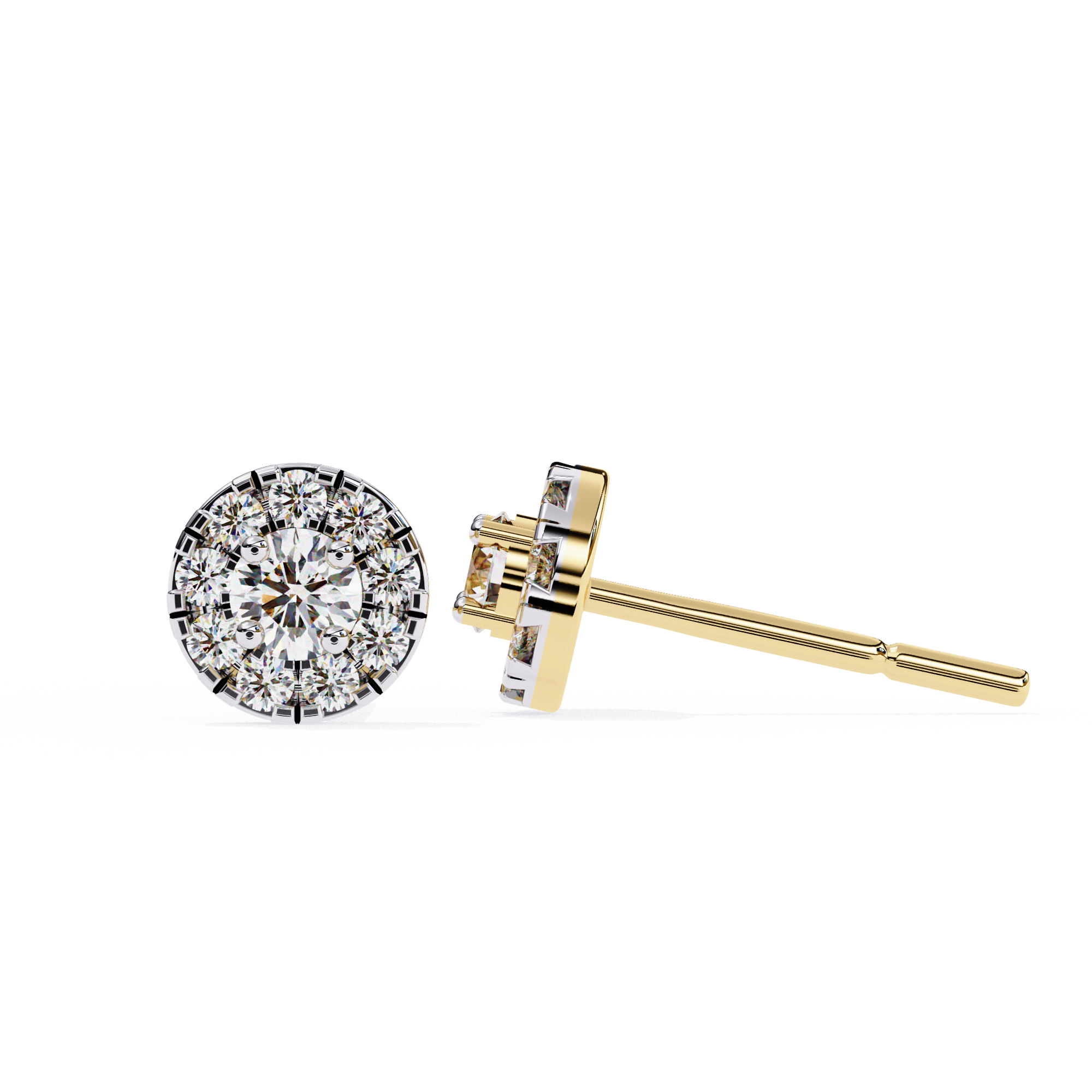 Velour Pear Teardrop Diamond Stud Earrings — 10k–18k Gold