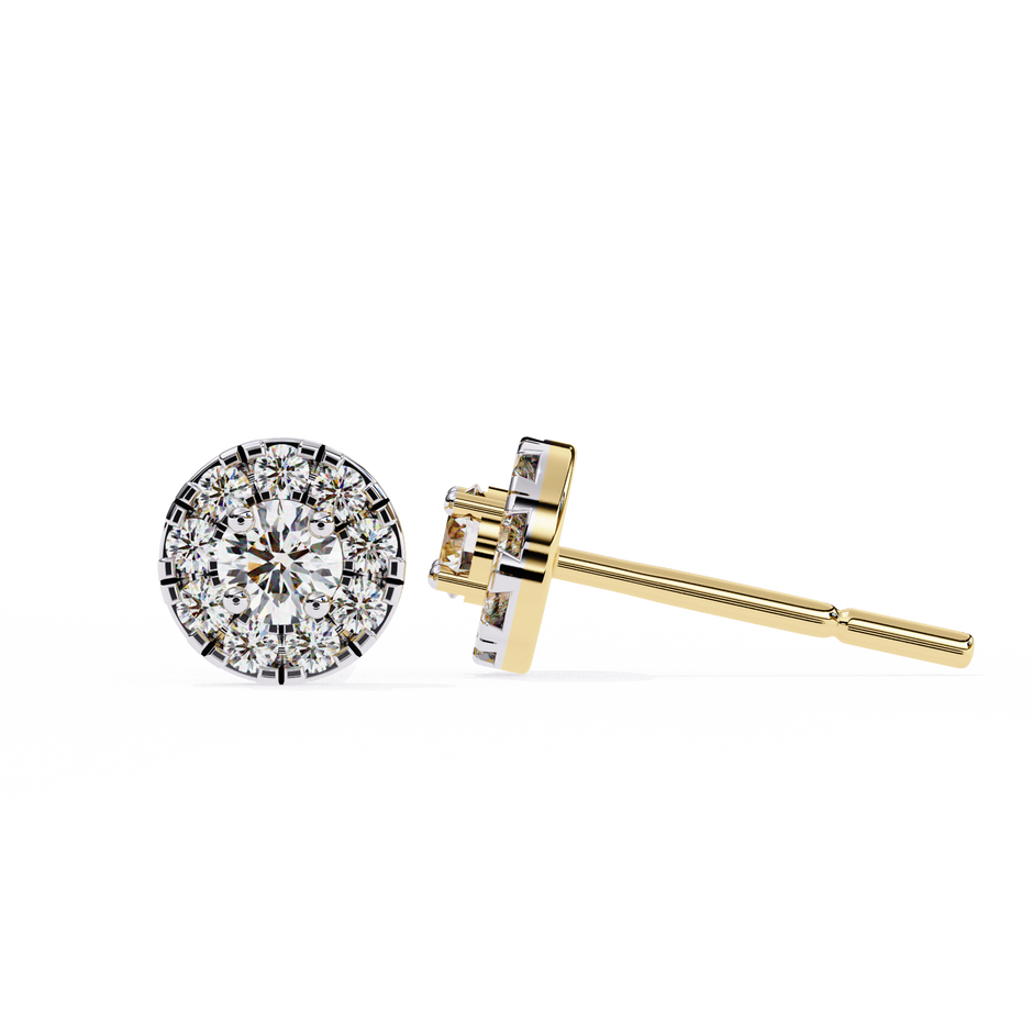 Velour Pear Teardrop Diamond Stud Earrings — 10k–18k Gold