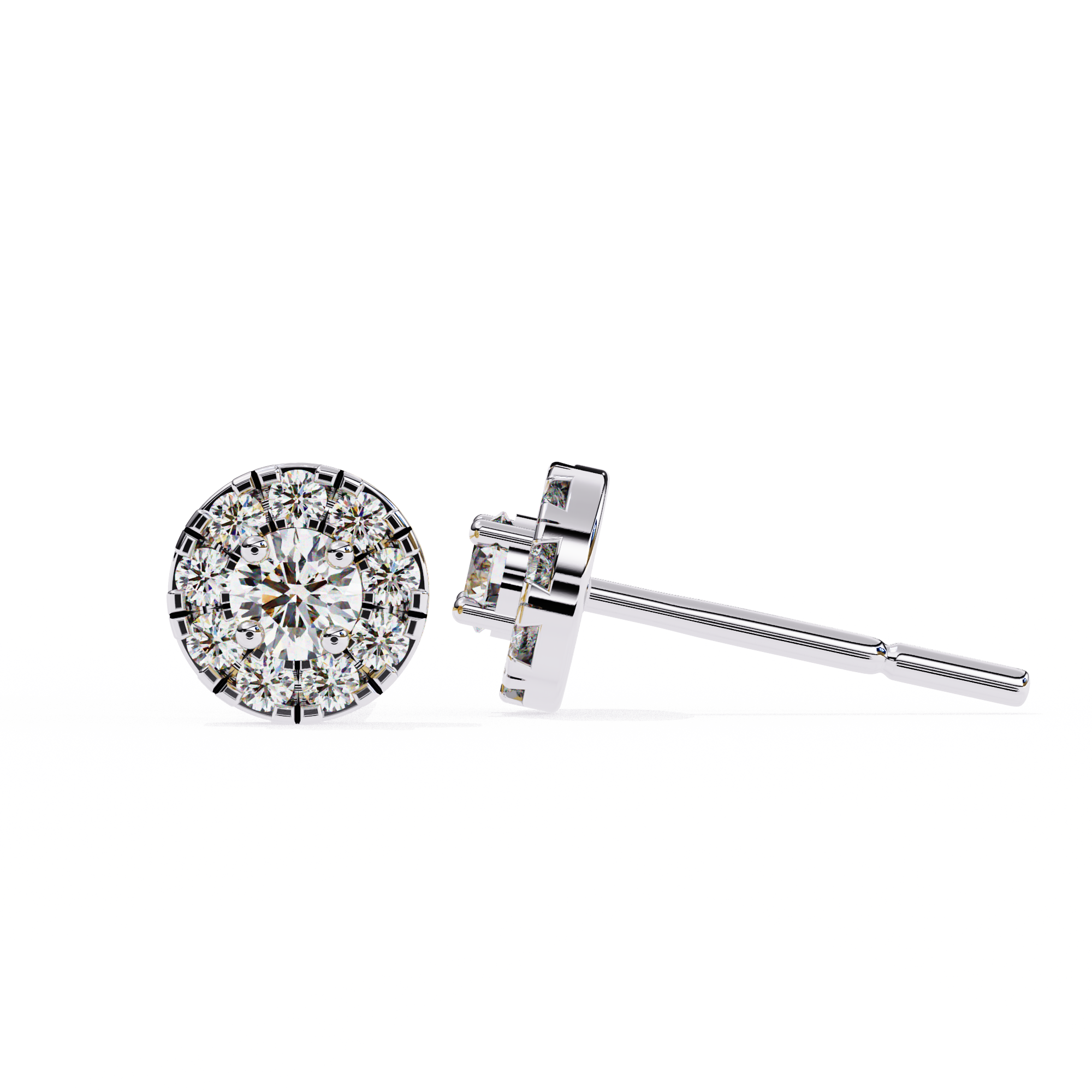 Velour Pear Teardrop Diamond Stud Earrings — 10k–18k Gold