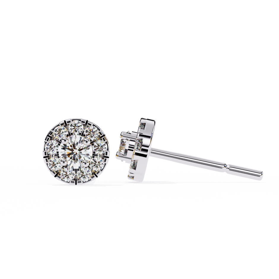 Velour Pear Teardrop Diamond Stud Earrings — 10k–18k Gold