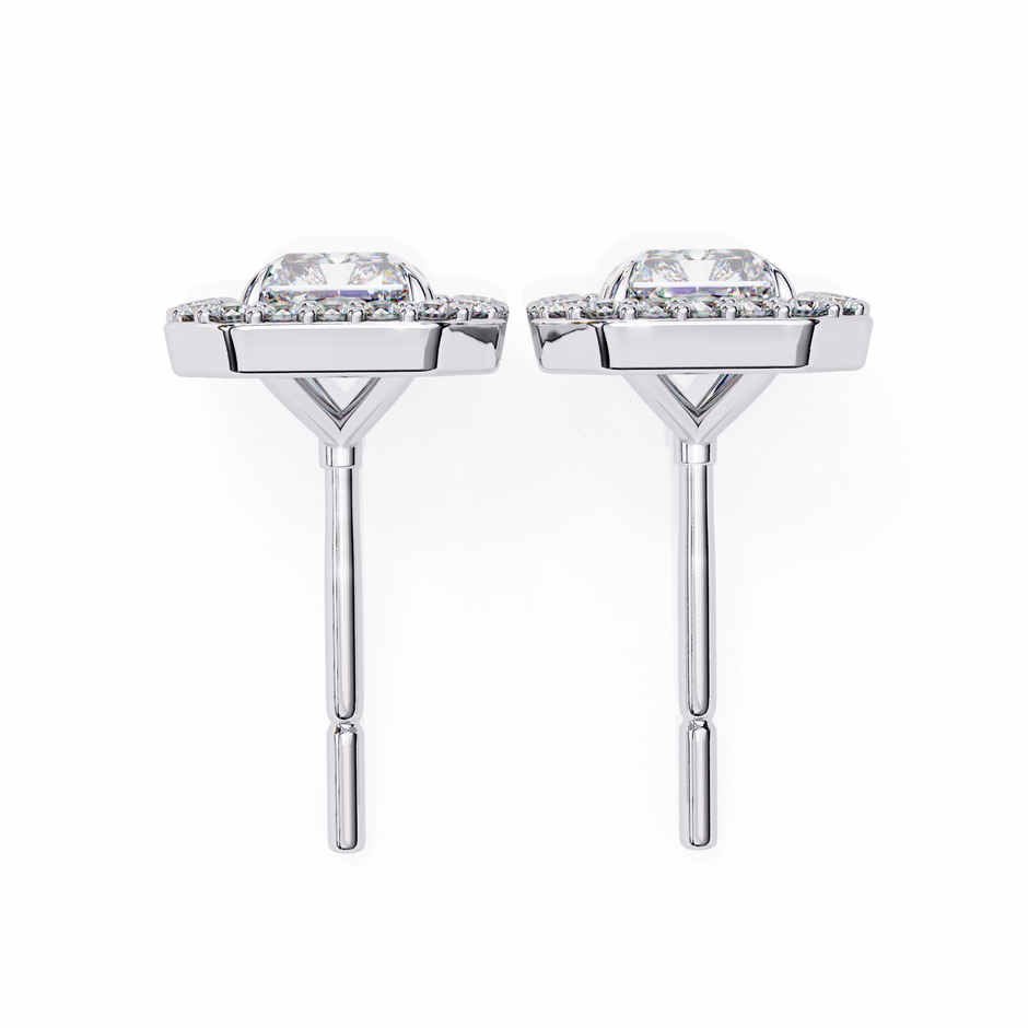 Panthère Princess-Cut Diamond Stud Earrings — 10k–18k Gold