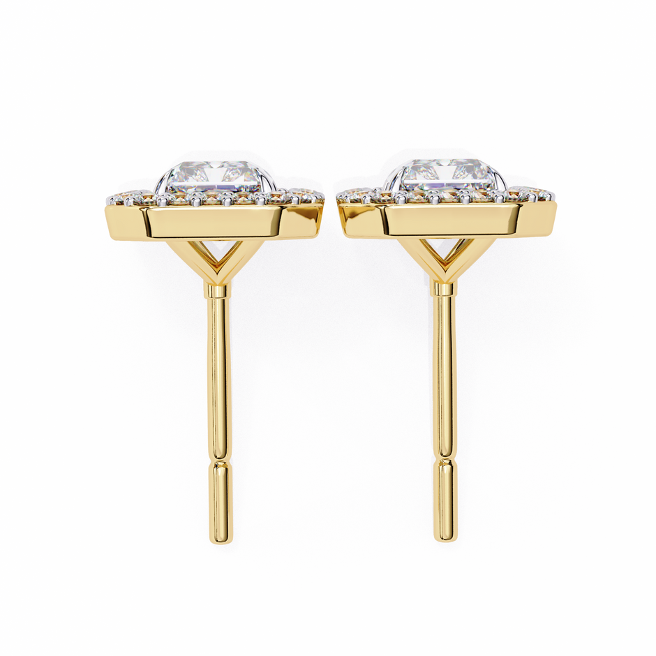 Panthère Princess-Cut Diamond Stud Earrings — 10k–18k Gold