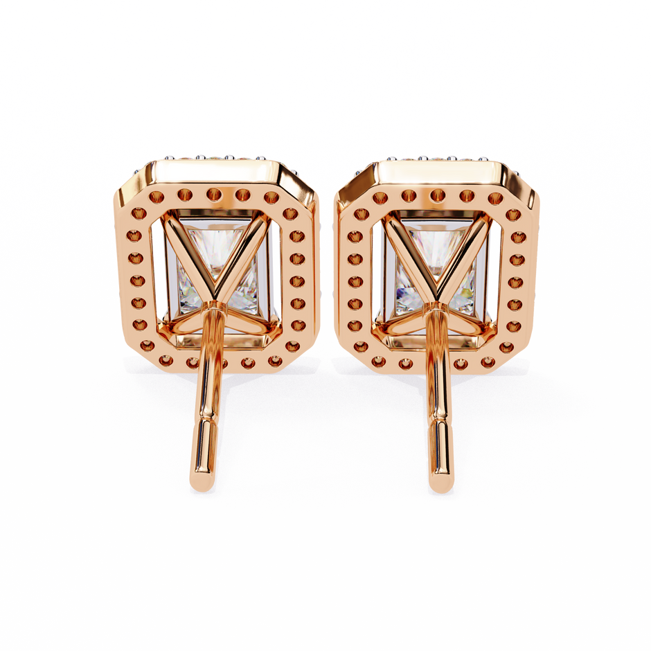 Panthère Princess-Cut Diamond Stud Earrings — 10k–18k Gold