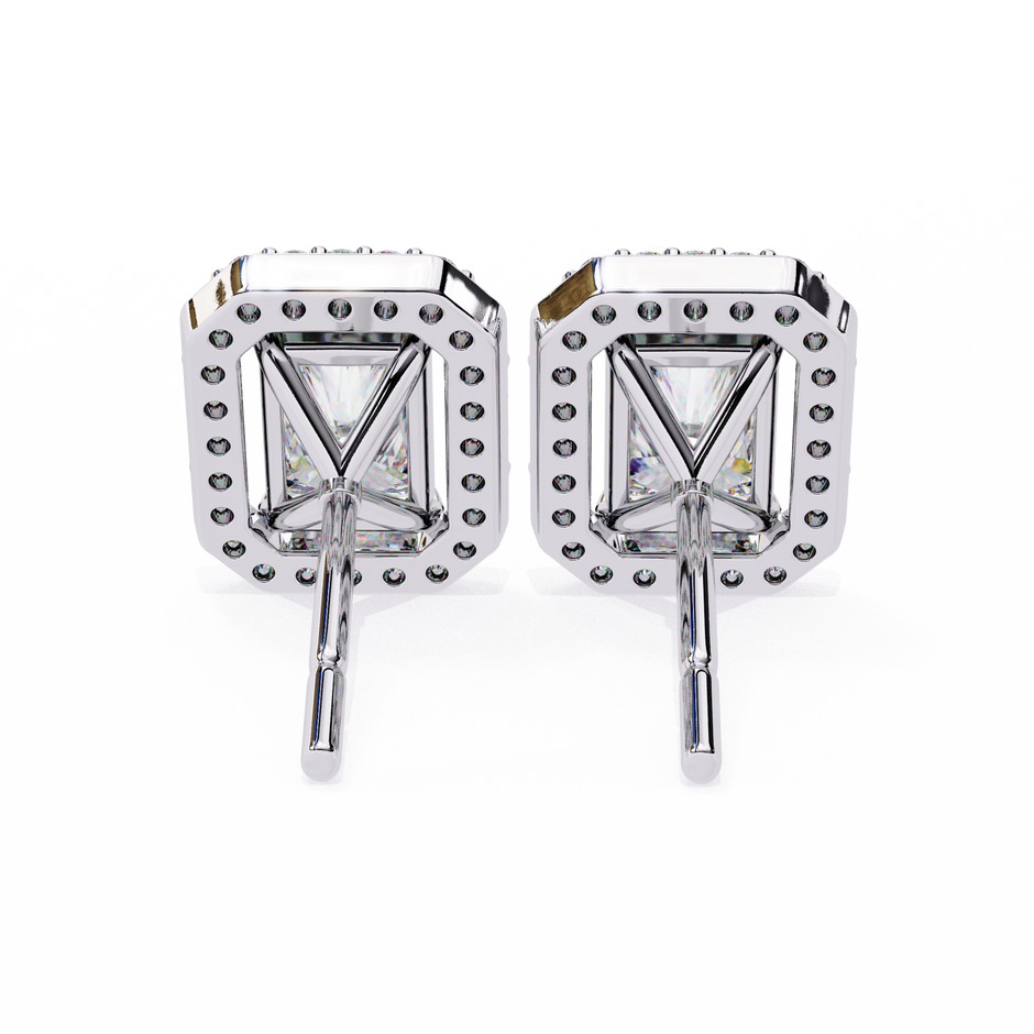 Panthère Princess-Cut Diamond Stud Earrings — 10k–18k Gold