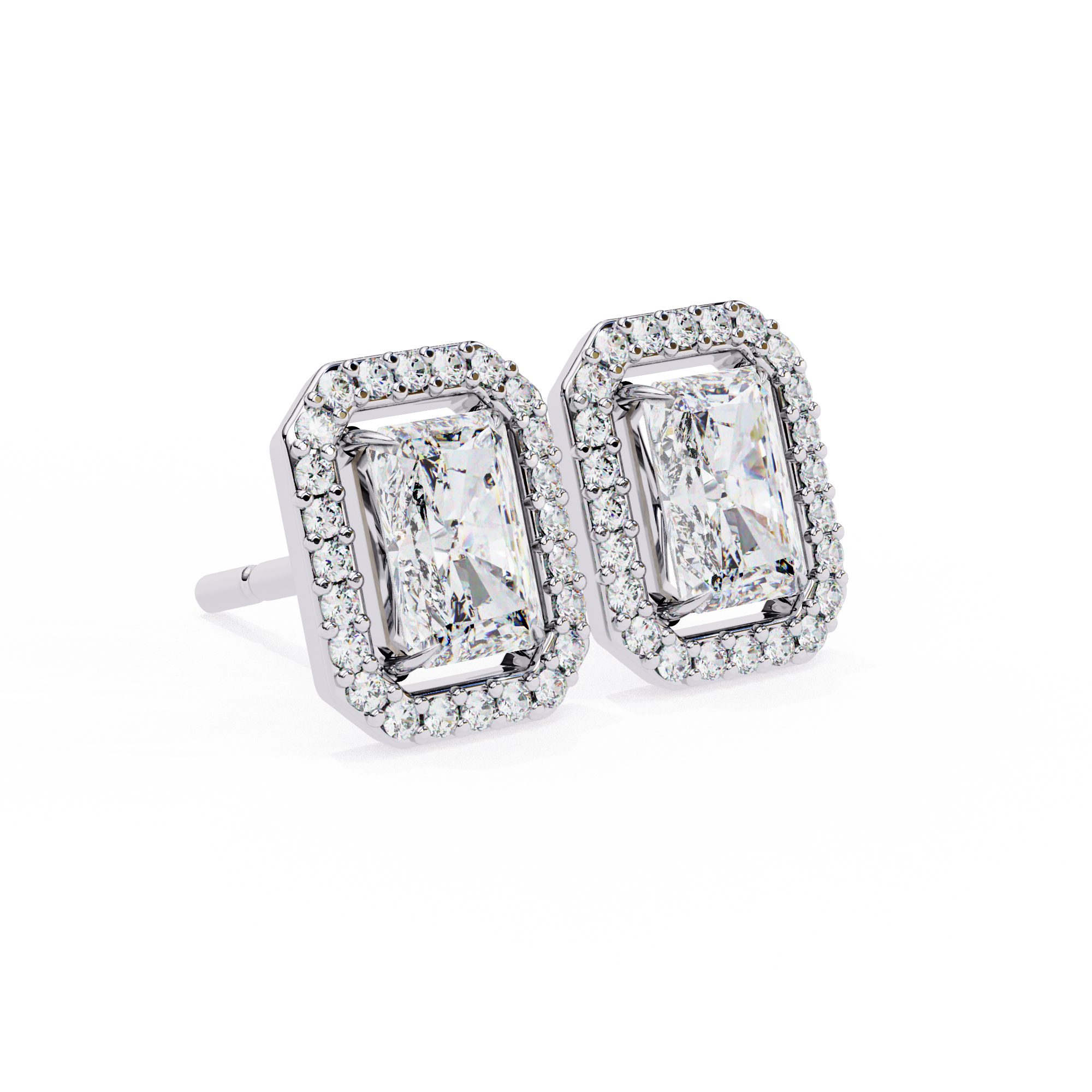 Panthère Princess-Cut Diamond Stud Earrings — 10k–18k Gold
