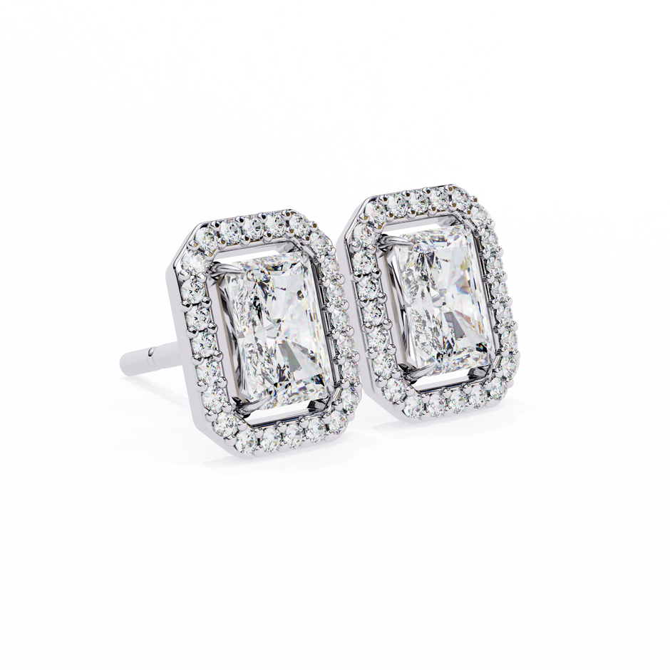 Panthère Princess-Cut Diamond Stud Earrings — 10k–18k Gold