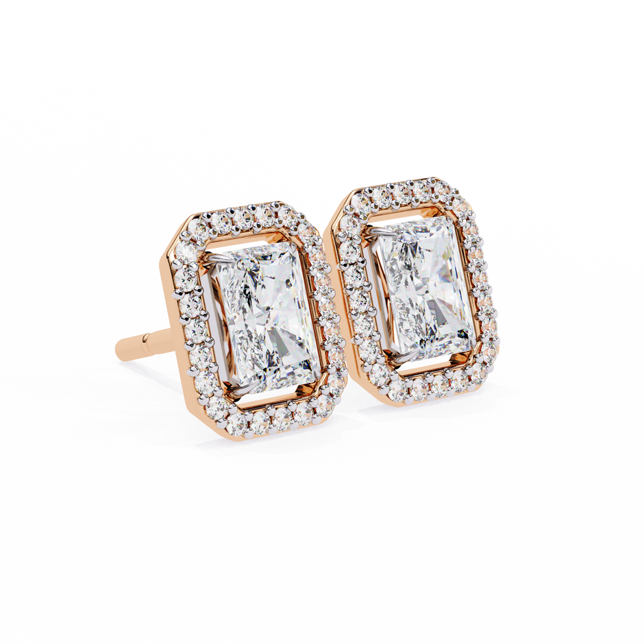 Panthère Princess-Cut Diamond Stud Earrings — 10k–18k Gold