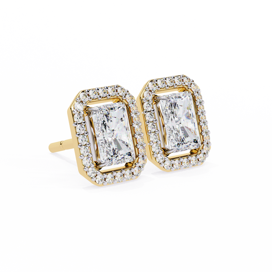 Panthère Princess-Cut Diamond Stud Earrings — 10k–18k Gold