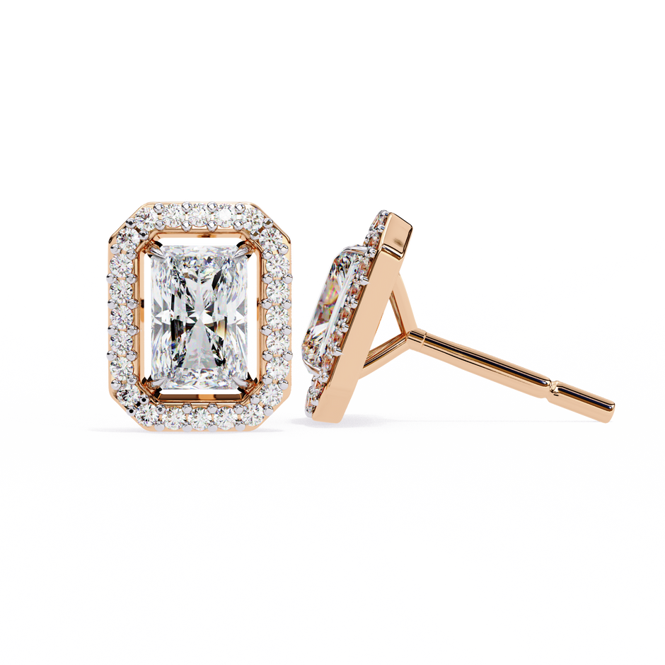 Panthère Princess-Cut Diamond Stud Earrings — 10k–18k Gold
