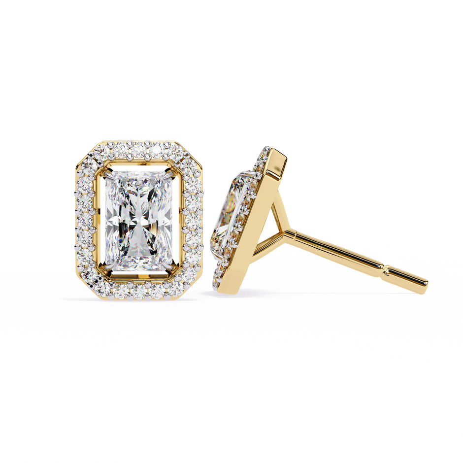 Panthère Princess-Cut Diamond Stud Earrings — 10k–18k Gold