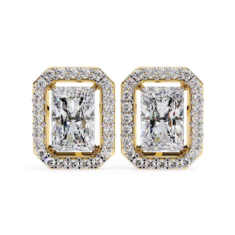 Panthère Princess-Cut Diamond Stud Earrings — 10k–18k Gold