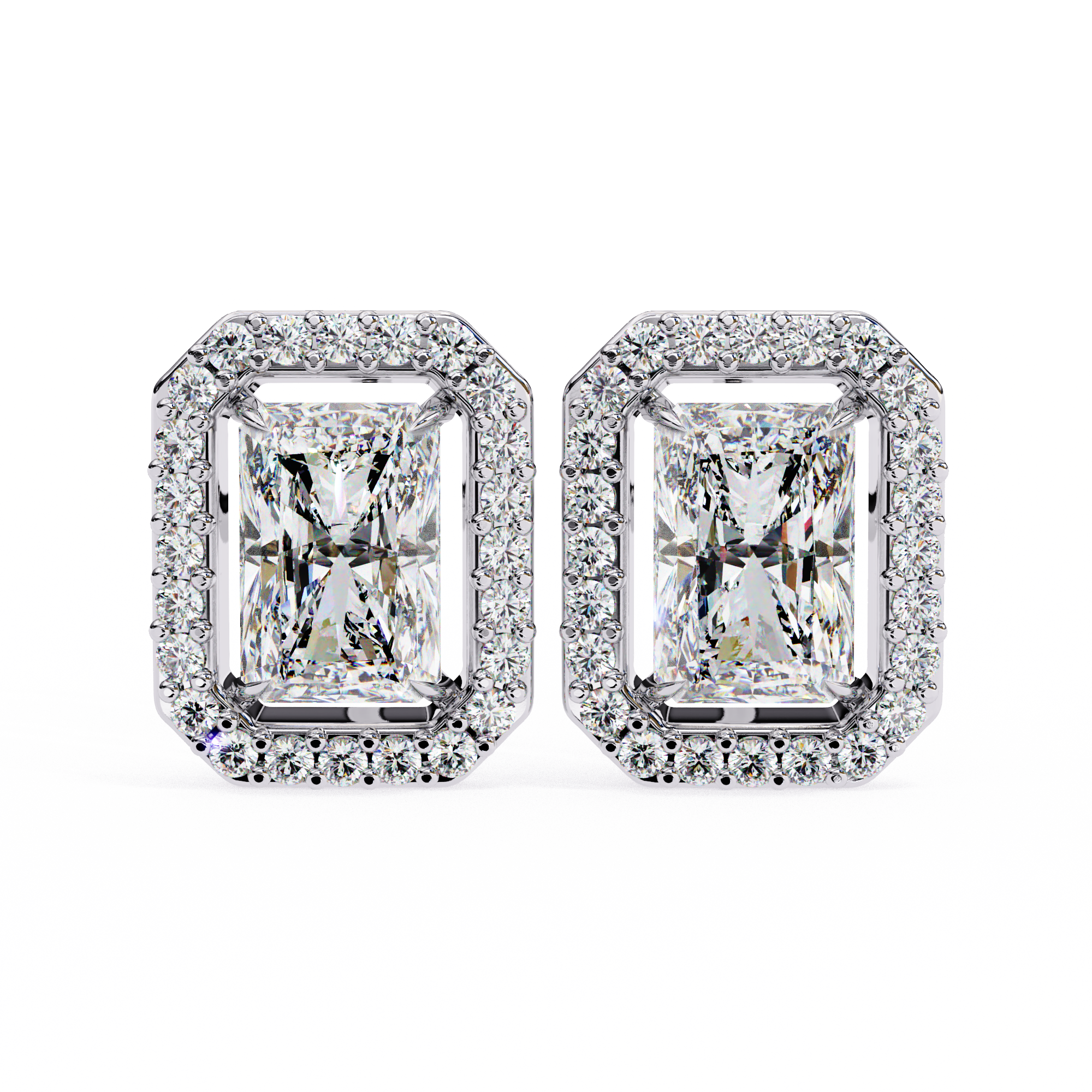 Panthère Princess-Cut Diamond Stud Earrings — 10k–18k Gold
