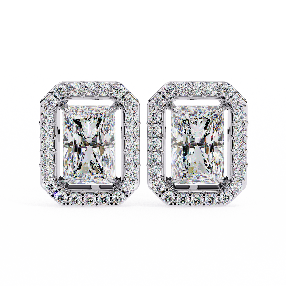 Panthère Princess-Cut Diamond Stud Earrings — 10k–18k Gold