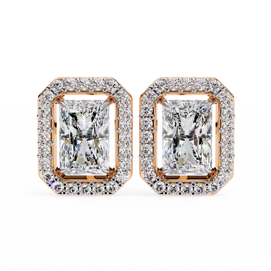 Panthère Princess-Cut Diamond Stud Earrings — 10k–18k Gold