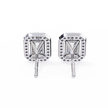 Serenity Pavé Square Diamond Stud Earrings — 10k–18k Gold