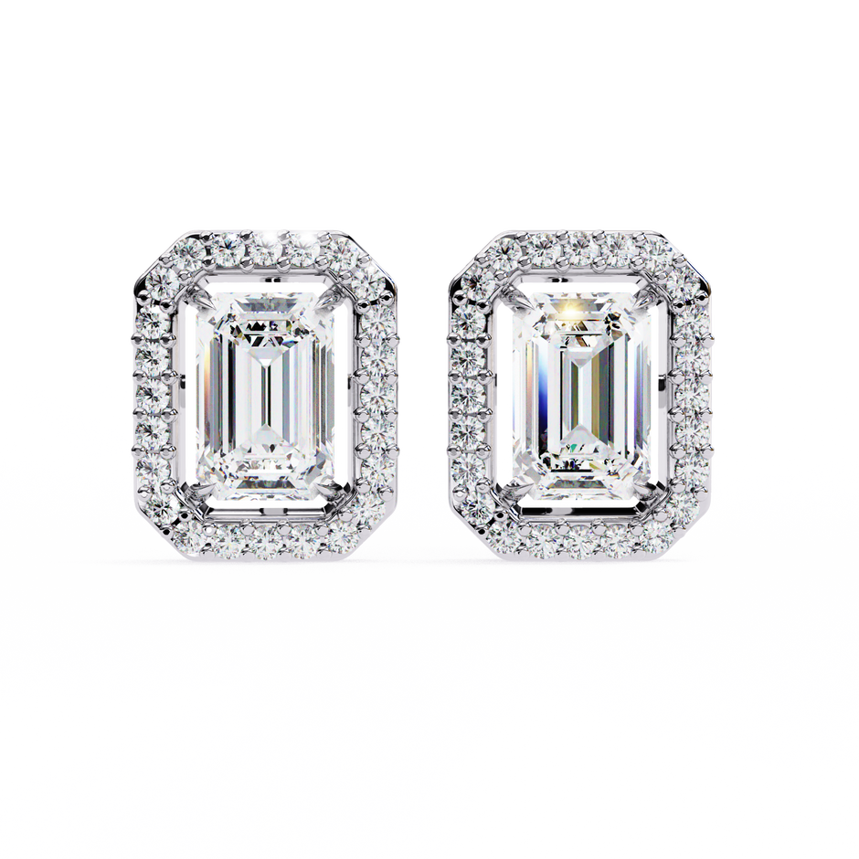 Serenity Pavé Square Diamond Stud Earrings — 10k–18k Gold