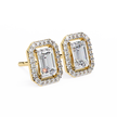 Serenity Pavé Square Diamond Stud Earrings — 10k–18k Gold