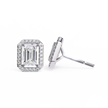 Serenity Pavé Square Diamond Stud Earrings — 10k–18k Gold