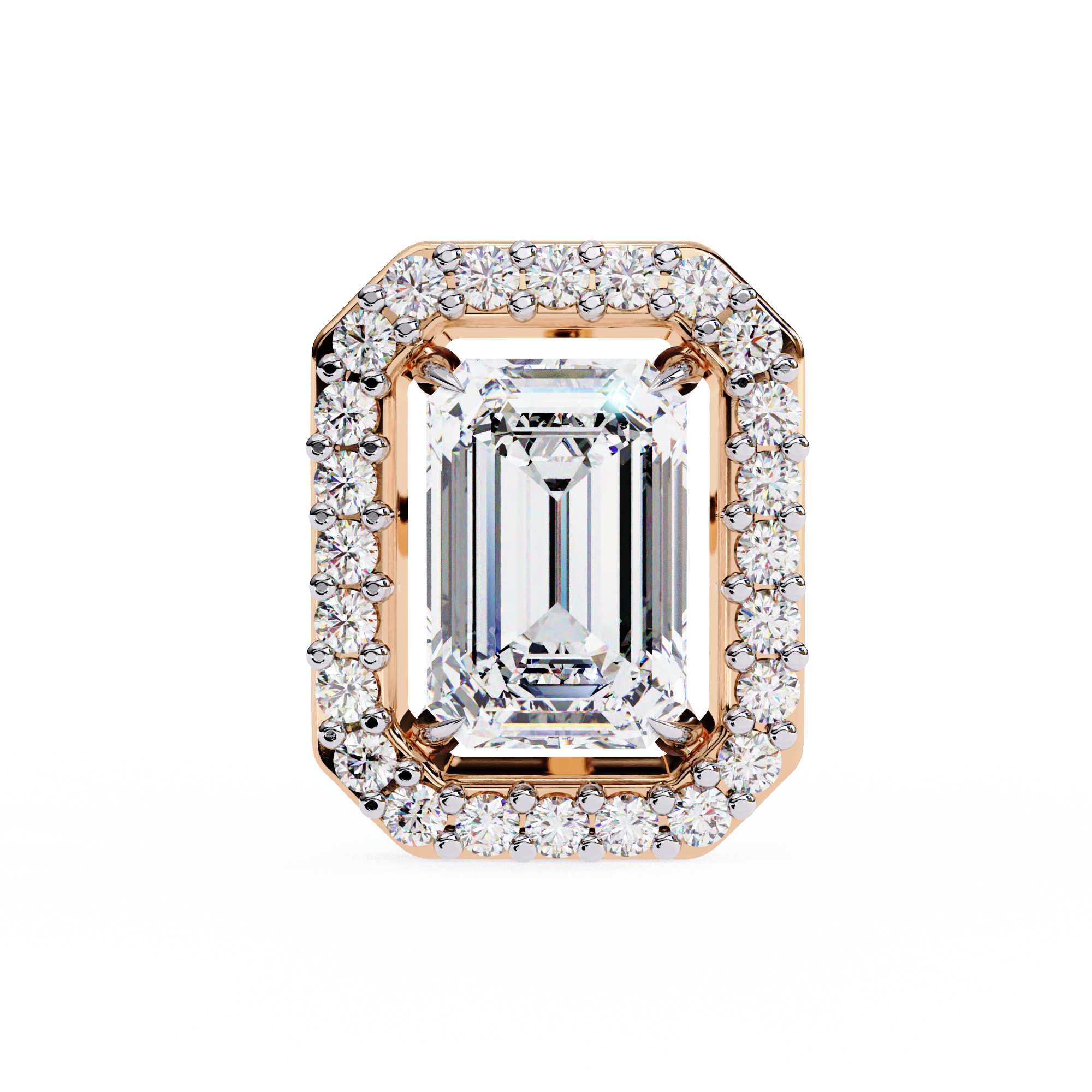Serenity Pavé Square Diamond Stud Earrings — 10k–18k Gold