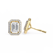 Serenity Pavé Square Diamond Stud Earrings — 10k–18k Gold