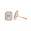 Serenity Pavé Square Diamond Stud Earrings — 10k–18k Gold