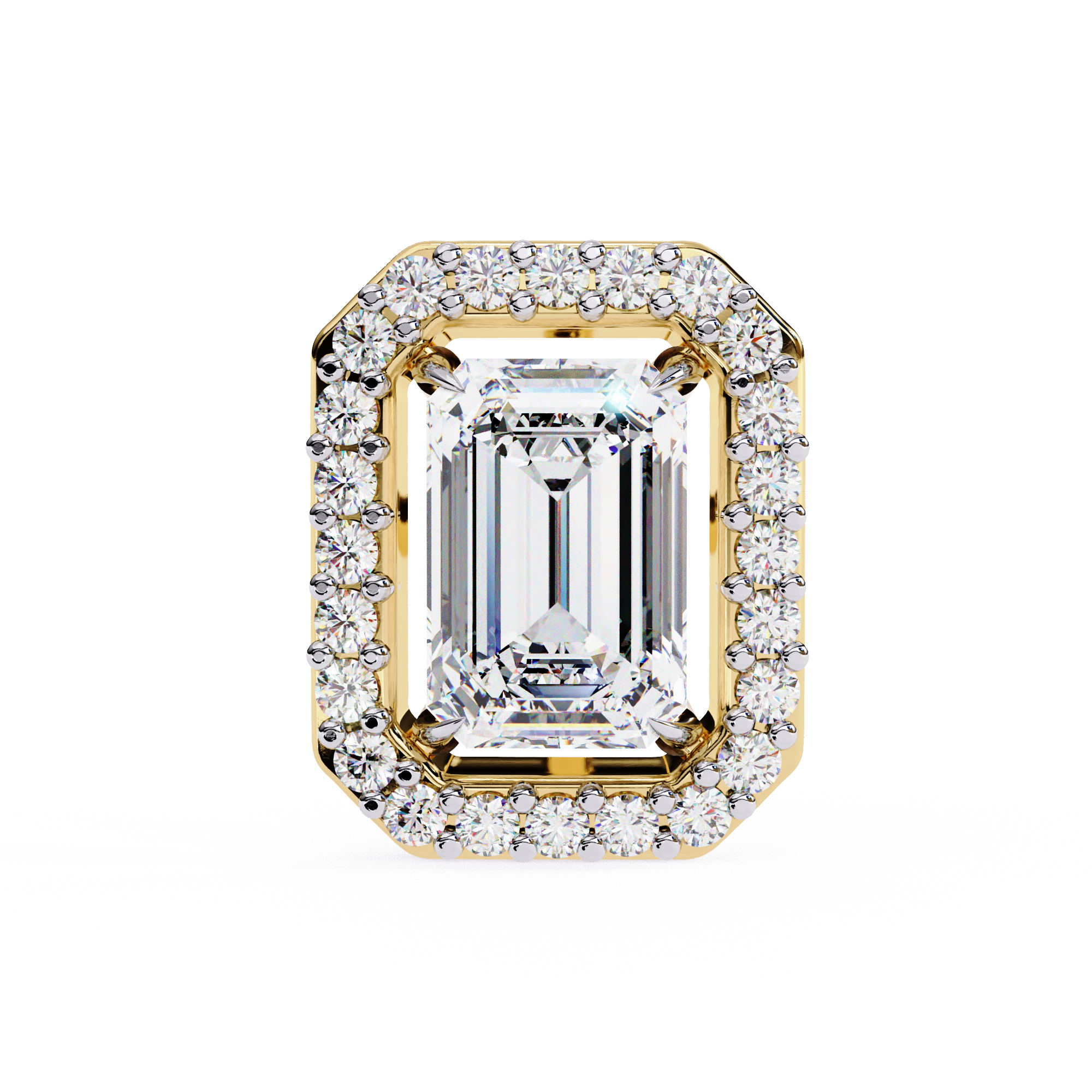Serenity Pavé Square Diamond Stud Earrings — 10k–18k Gold