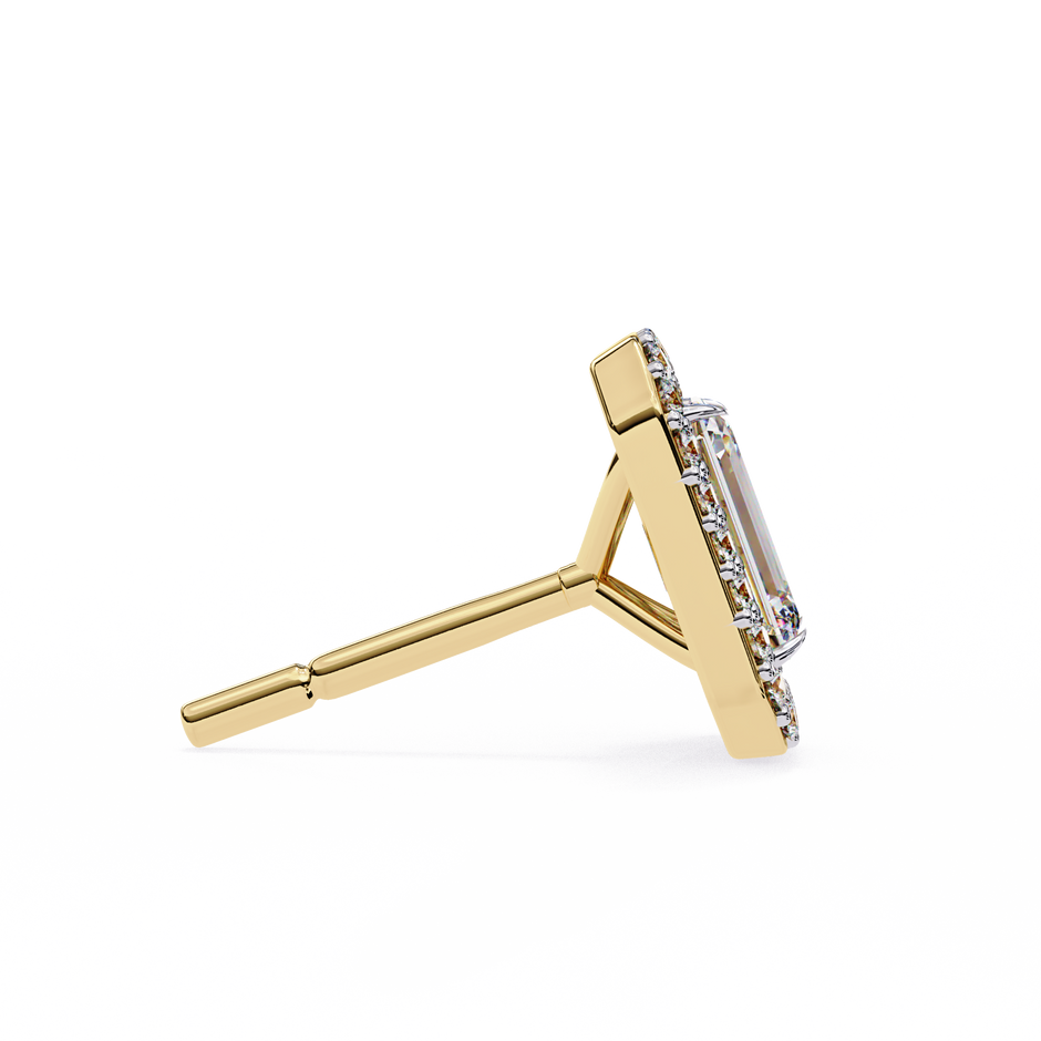 Serenity Pavé Square Diamond Stud Earrings — 10k–18k Gold