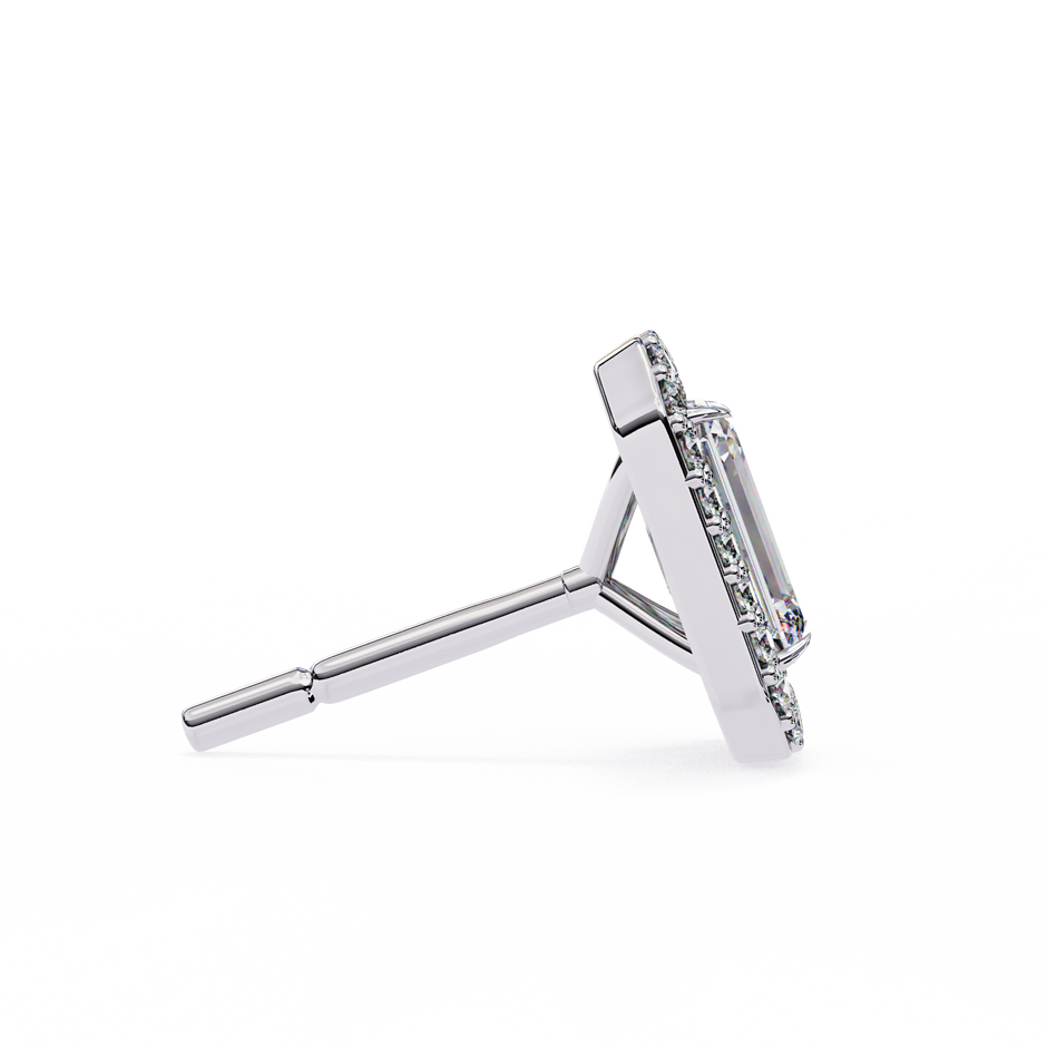 Serenity Pavé Square Diamond Stud Earrings — 10k–18k Gold