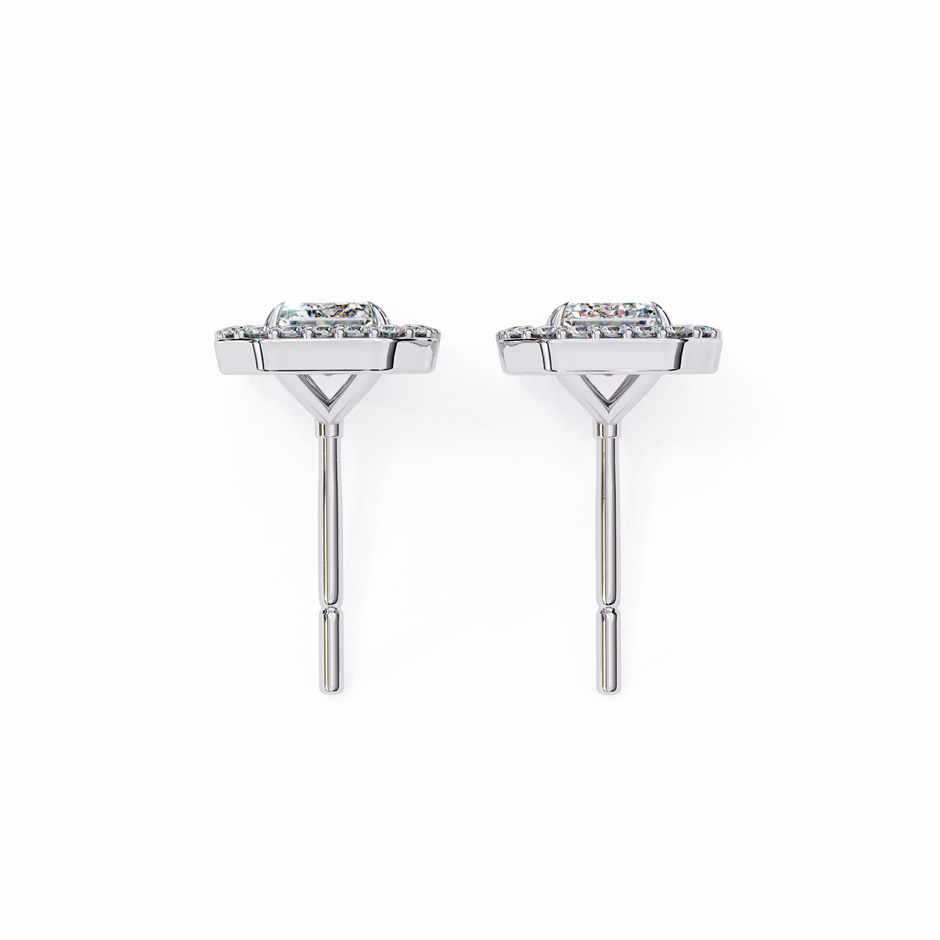 Serenity Pavé Square Diamond Stud Earrings — 10k–18k Gold
