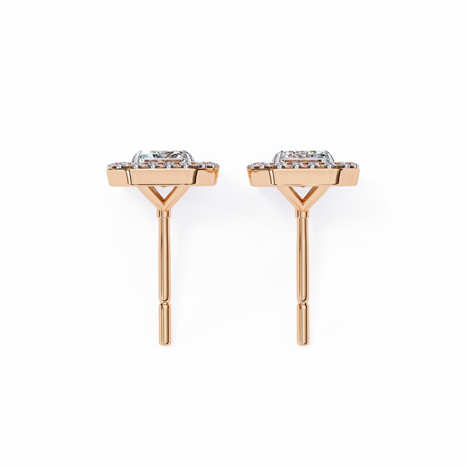 Serenity Pavé Square Diamond Stud Earrings — 10k–18k Gold