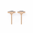 Serenity Pavé Square Diamond Stud Earrings — 10k–18k Gold