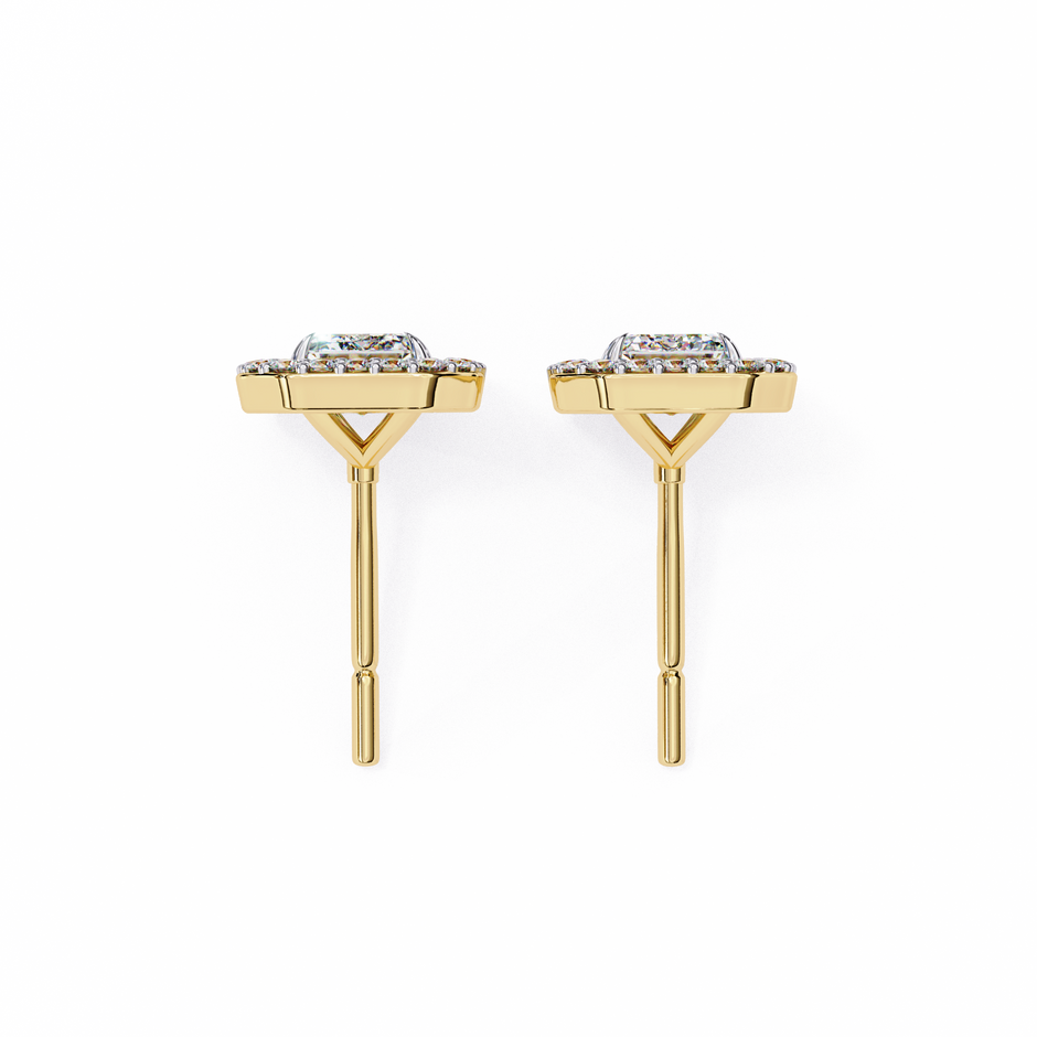 Serenity Pavé Square Diamond Stud Earrings — 10k–18k Gold