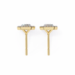 Serenity Pavé Square Diamond Stud Earrings — 10k–18k Gold