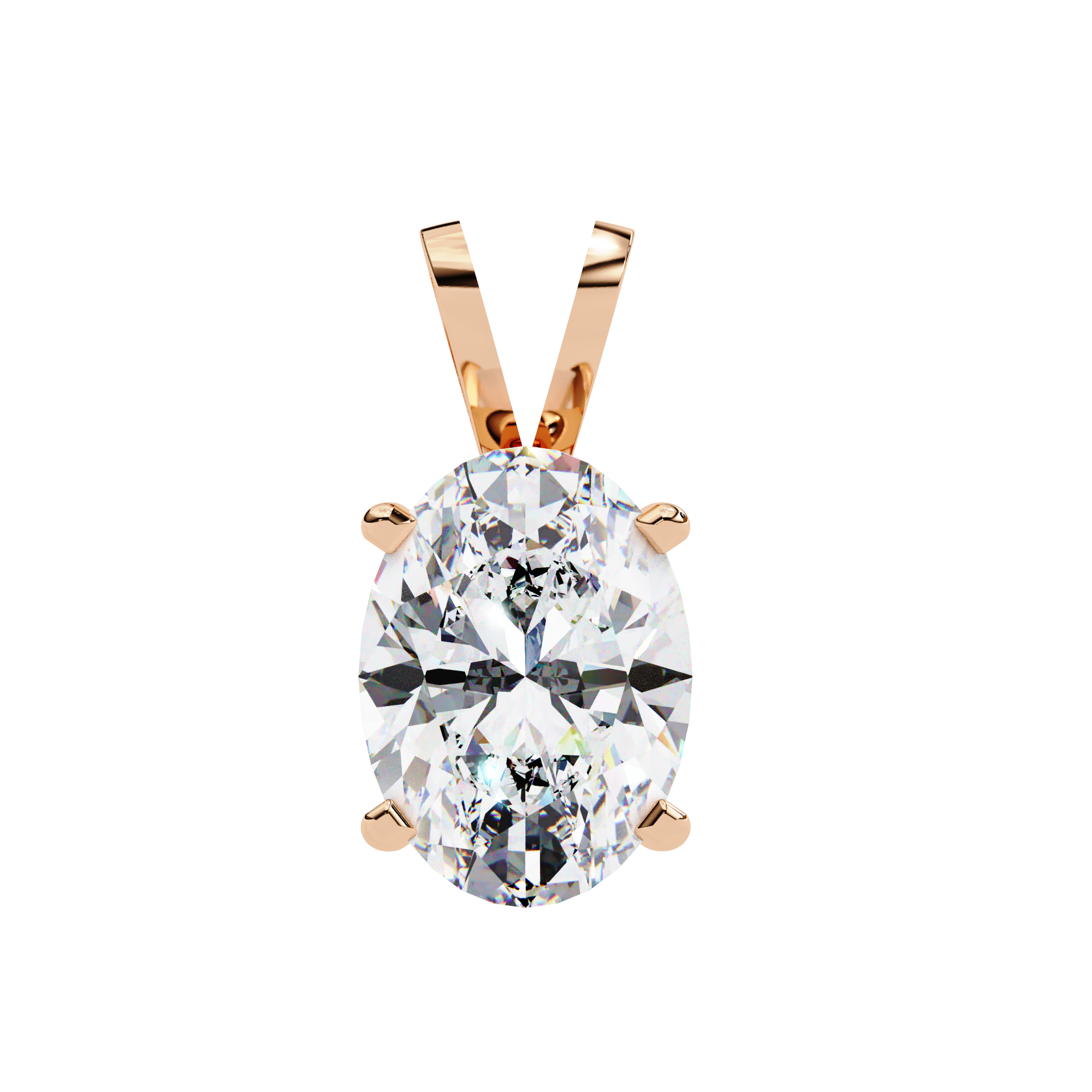 Gold Pavé Lozenge Pendant