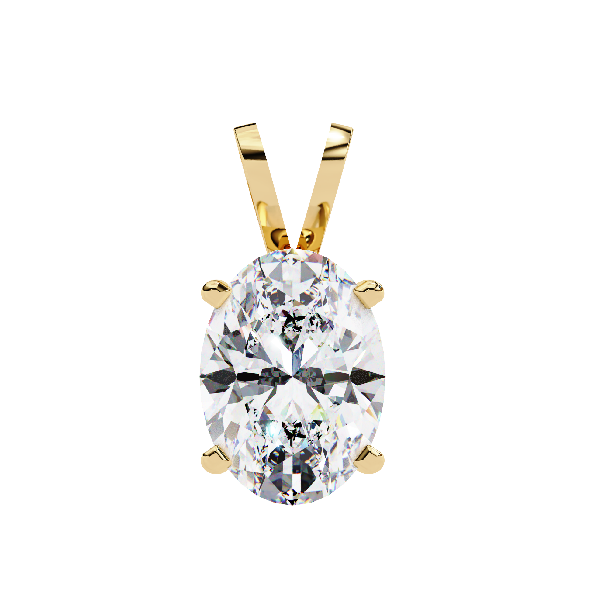 Gold Pavé Lozenge Pendant