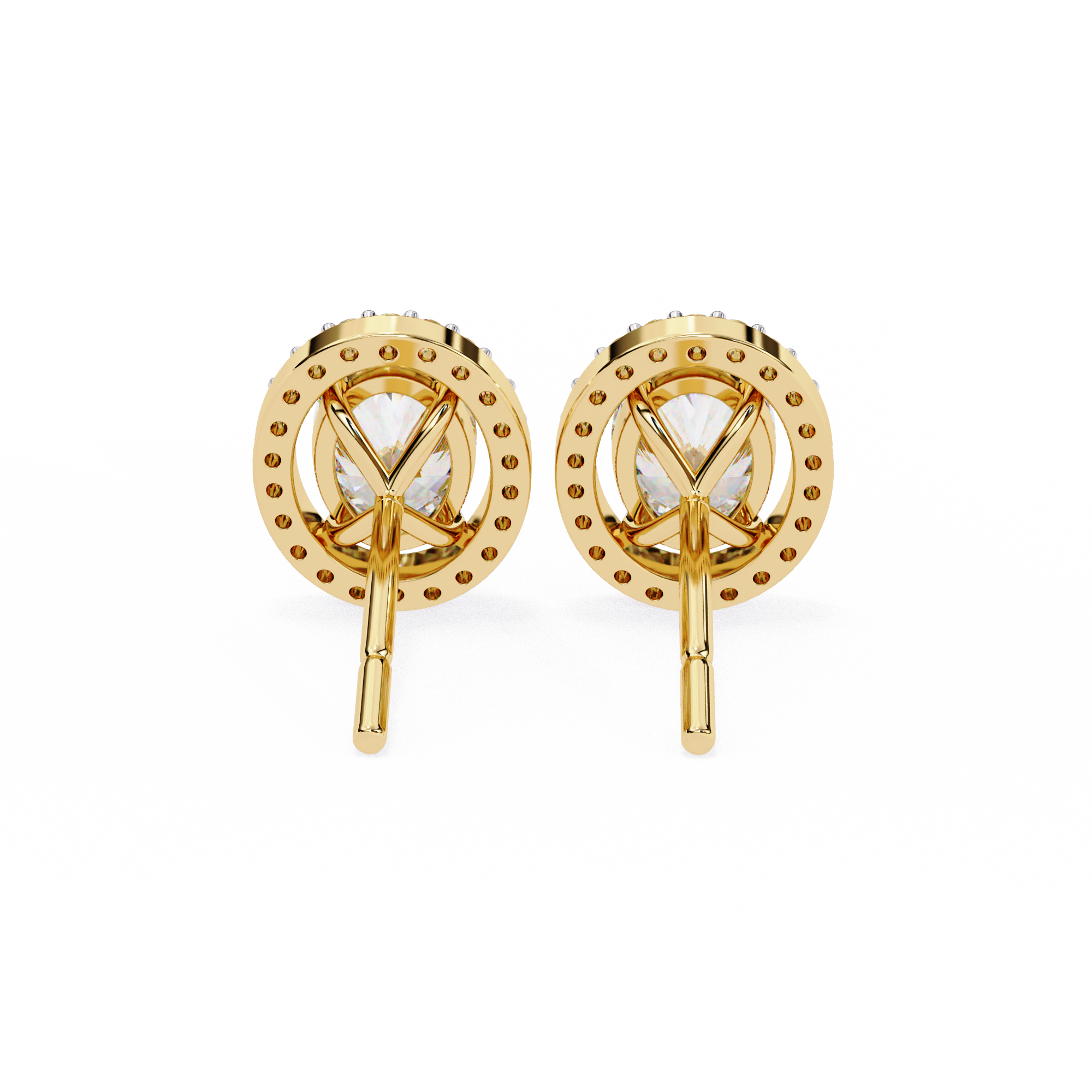 Précieux Heart Diamond Stud Earrings — 10k–18k Gold
