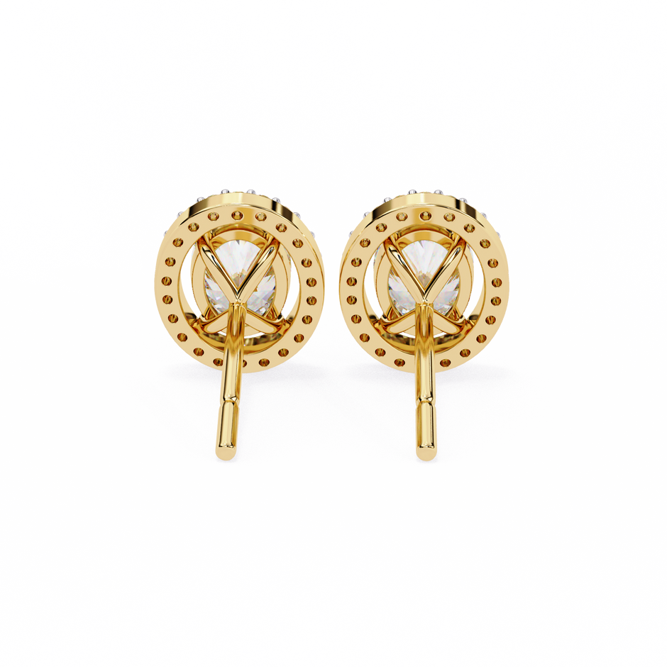 Précieux Heart Diamond Stud Earrings — 10k–18k Gold