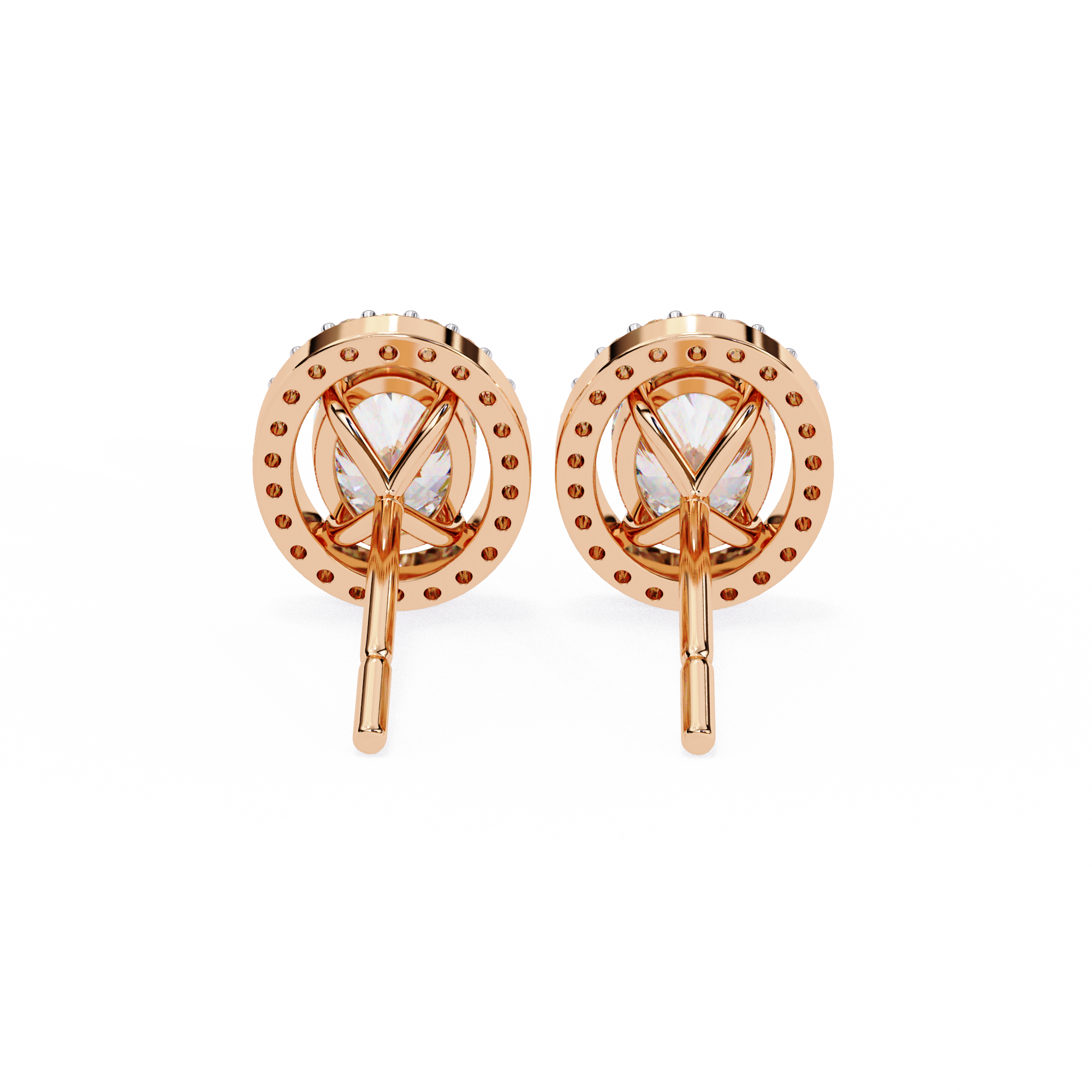 Précieux Heart Diamond Stud Earrings — 10k–18k Gold