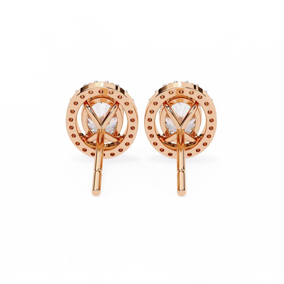 Précieux Heart Diamond Stud Earrings — 10k–18k Gold