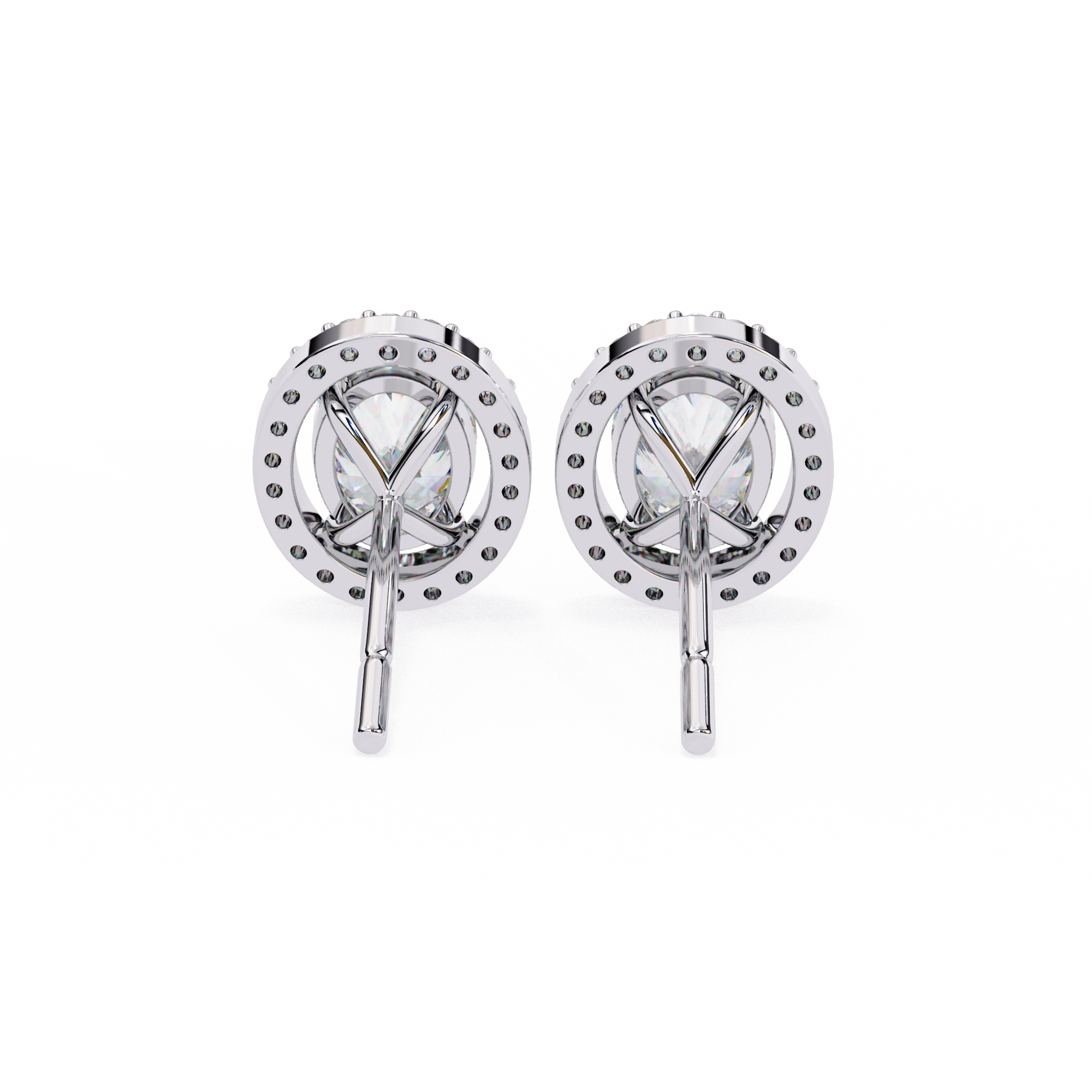 Précieux Heart Diamond Stud Earrings — 10k–18k Gold