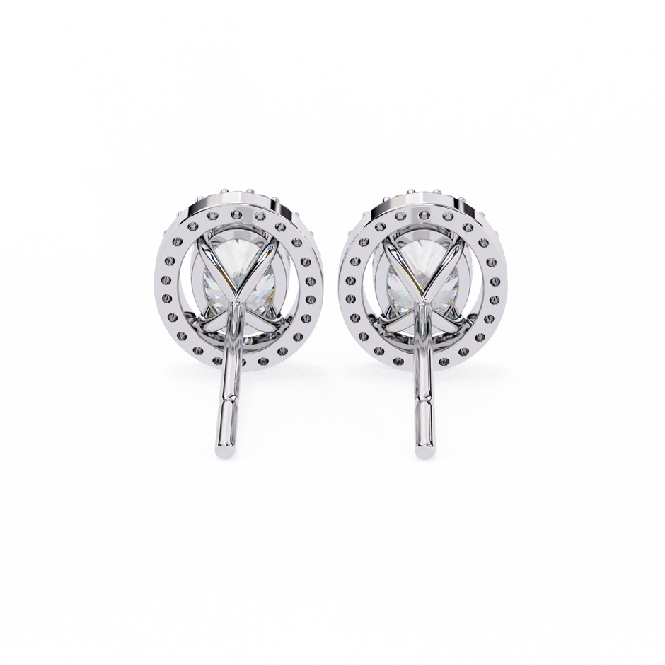 Précieux Heart Diamond Stud Earrings — 10k–18k Gold