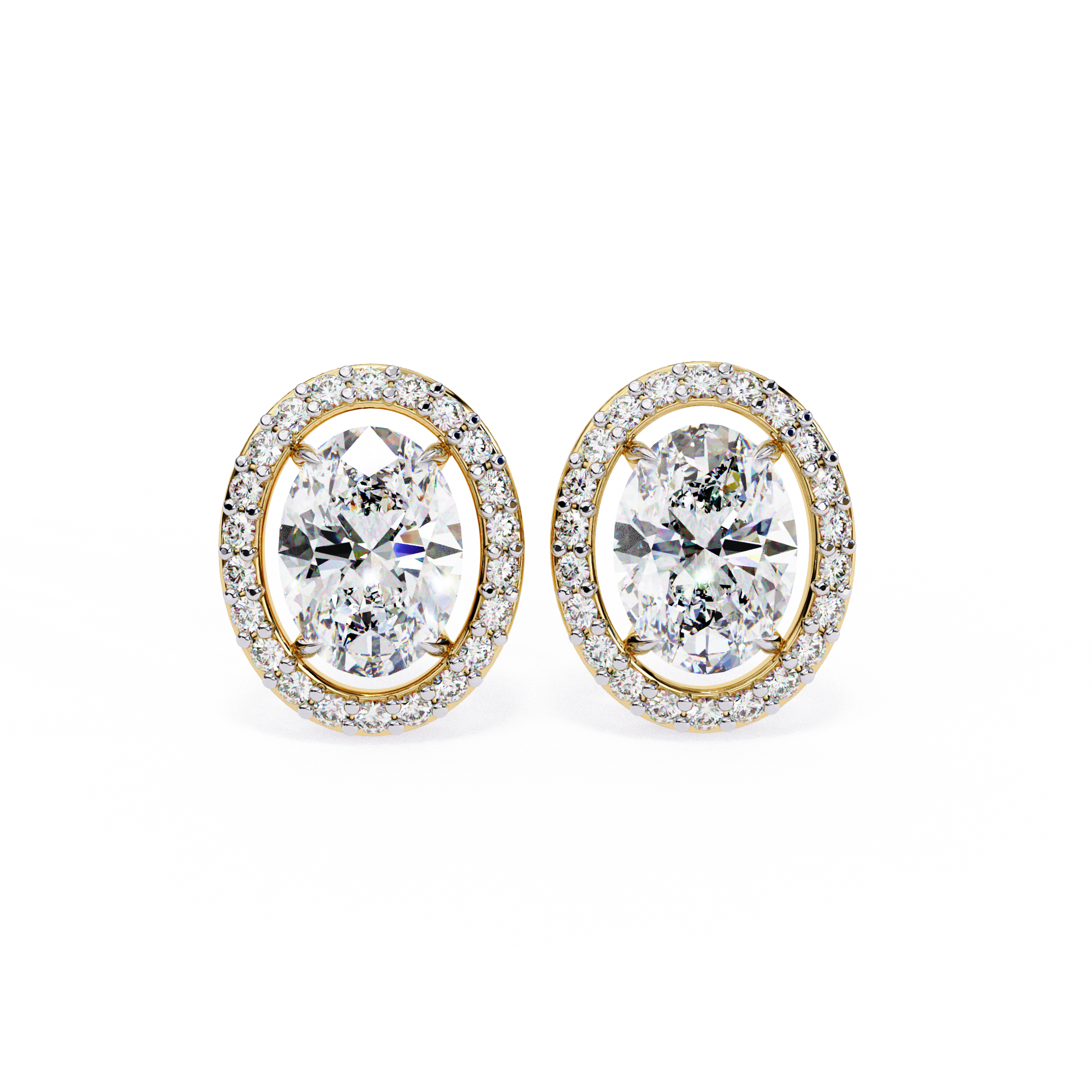 Précieux Heart Diamond Stud Earrings — 10k–18k Gold