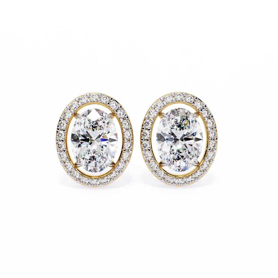 Précieux Heart Diamond Stud Earrings — 10k–18k Gold