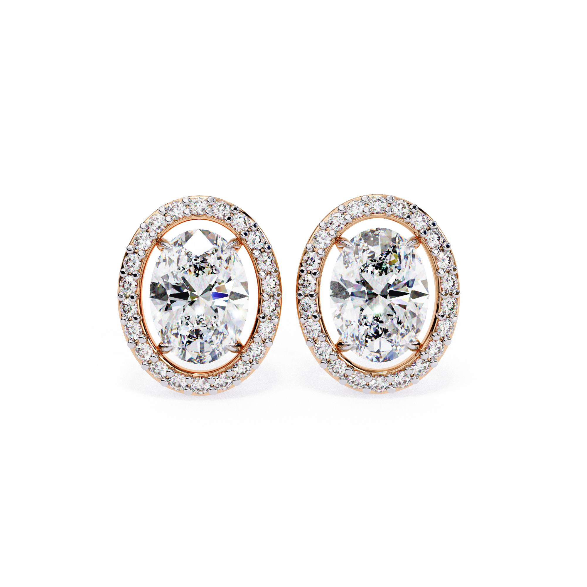 Précieux Heart Diamond Stud Earrings — 10k–18k Gold