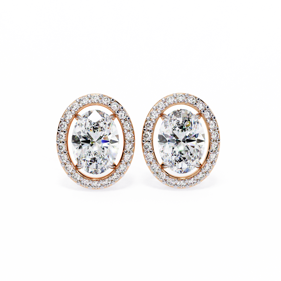 Précieux Heart Diamond Stud Earrings — 10k–18k Gold