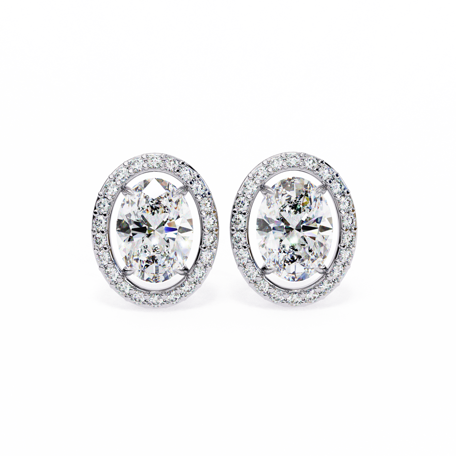 Précieux Heart Diamond Stud Earrings — 10k–18k Gold