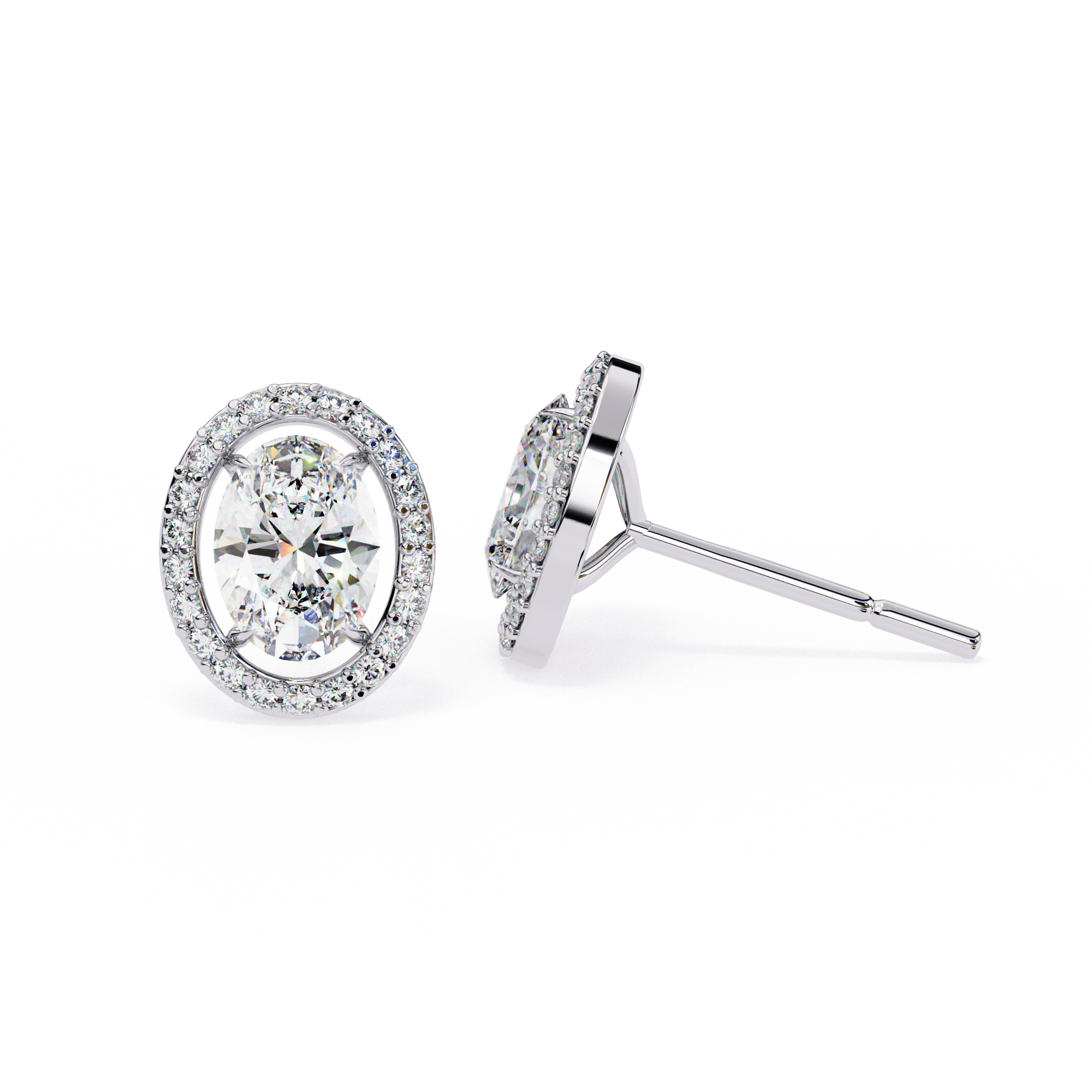 Précieux Heart Diamond Stud Earrings — 10k–18k Gold